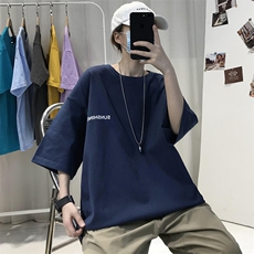XZ115A-T06200克纯棉男女字母印花大码S-5XL10色T恤衫圆领半袖，男装T恤，星座115A-3