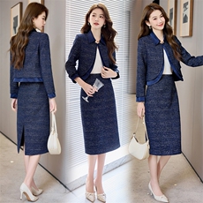 小香风名媛气质套装裙女2025春秋新款超好看通勤职业半身裙两件套，女装套装/套裙，卡杰菲