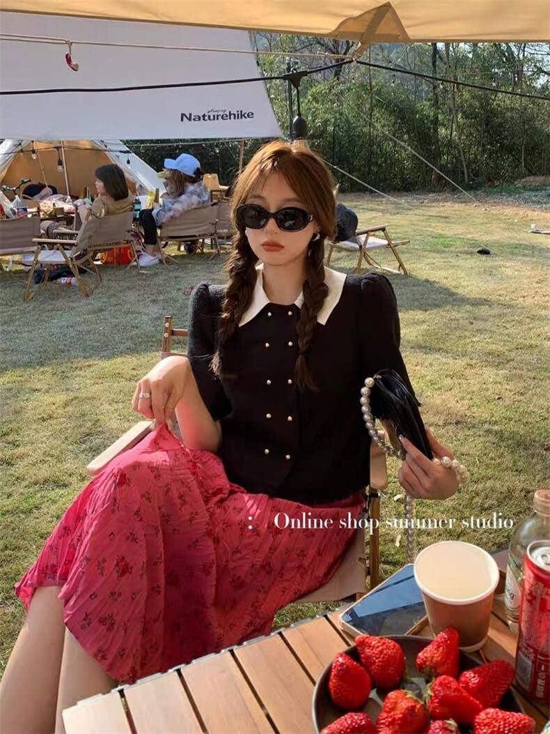 现货拼色领小香外套，其它，F/TU