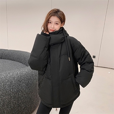 2026新男女同款学院风情侣连帽羽绒服小个子面包服加厚白鸭绒潮牌，女装羽绒服，钱塘6003（原4033）