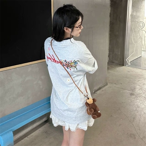 万针全刺绣工艺抖音得物高品质260克重磅纯棉双纱美式高街短袖T恤图片