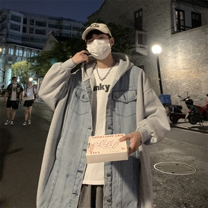 XZ216-BK89-棉衣P128 常规P118 盐系炸街加绒加羊羔毛牛仔卫棉衣图片