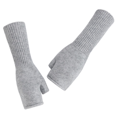 2025秋冬百搭时尚中长款半指羊绒手套，手套，远腾羊绒