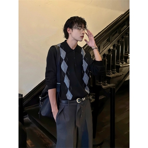 网图有货 菱格针织Polo衫提花毛衣miu系长袖外套男女 A1057-P58图片