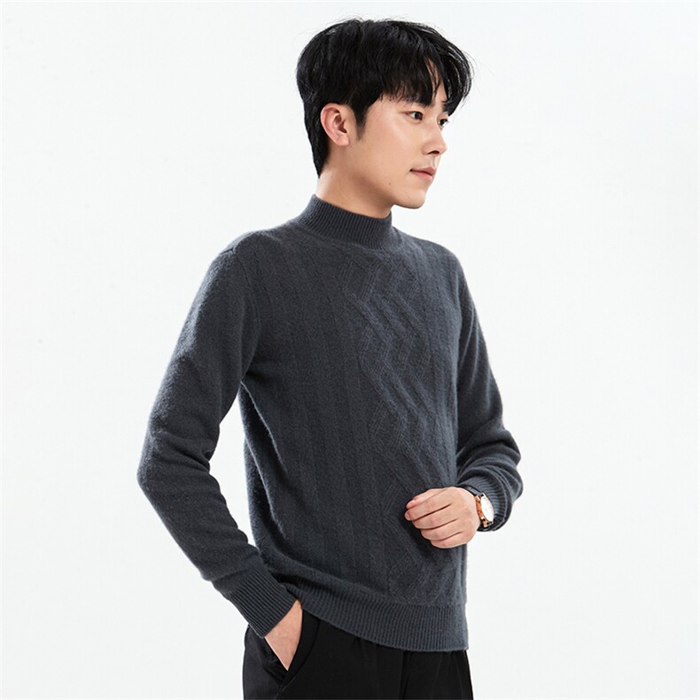 时尚男士高领羊毛衫羊毛保暖舒适冬季必备男装，男装羊毛衫，牧绒家园