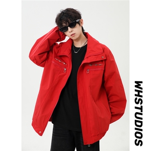 春季港风大码美式潮流宽松百搭立领夹克外套XZ213-JK3000-P65控88图片