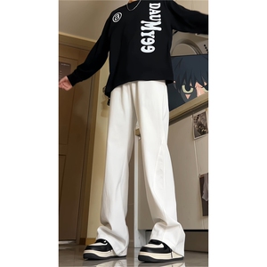 春季美式微喇牛仔裤男款vibe风高街直筒裤休闲裤子潮牌KZ002P55图片