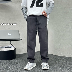 男宽松贴标休闲长裤 潮流百搭阔腿裤 A329-K8717-P65图片
