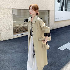 气质高级感风衣外套女款2025秋季赤本风韩系减龄中长款卡其色大衣，女装风衣，2C325