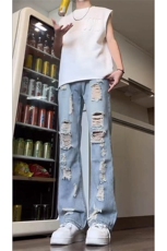 夏季美式高街破洞inx小众牛仔裤货号K725P55，男装牛仔裤，电商A063
