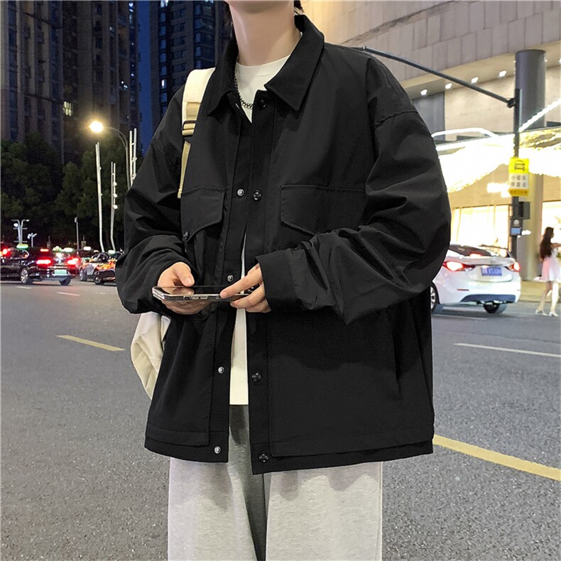 翻领外套秋季2026新款潮牌男装夹克休闲宽松上衣A436-W102-P68,男装夹克,电商A436