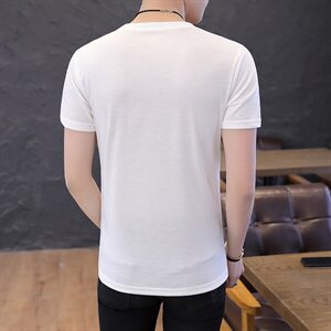 夏季休闲T恤男五分袖短袖男圆领卫衣彩色多线条纹绿T9510图片