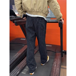 扎染格子裤男春季潮牌慵懒风长裤宽松直筒休闲裤子新款LKK700-P42图片