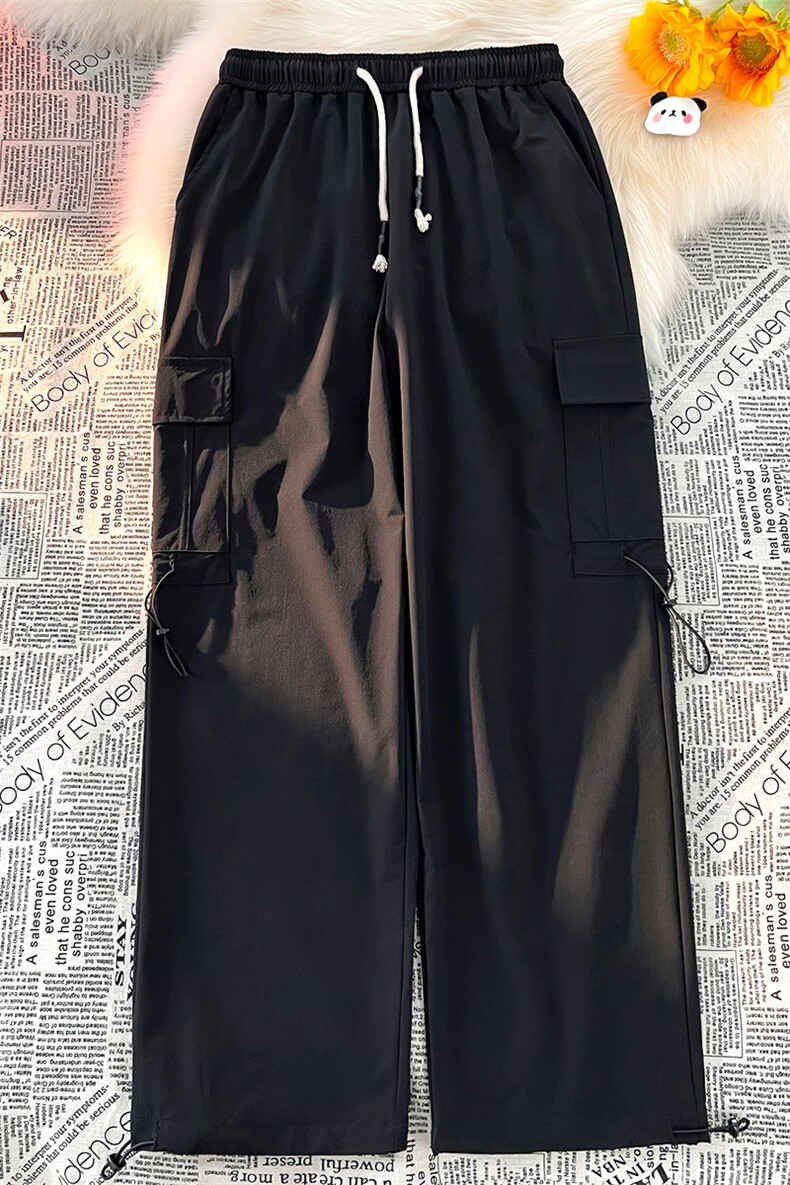 K8019/P50春装新款现货毛毯平铺工装束脚休闲裤男抽绳多口袋裤子,男装休闲裤,电商A141