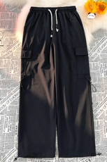 K8019/P50春装新款现货毛毯平铺工装束脚休闲裤男抽绳多口袋裤子，男装休闲裤，电商A141