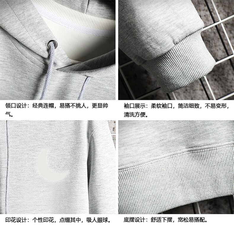 WY2055-P40纯棉连帽卫衣男大码运动帽衫宽松薄外套网格挂拍,男装卫衣,电商A040A