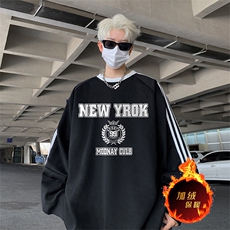 抖音得物供货提供视频秋冬重磅美式宽松织带圆领卫衣0319，男装卫衣，电商A486
