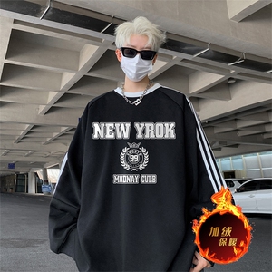 抖音得物供货 提供视频 秋冬重磅美式宽松织带圆领卫衣0319图片
