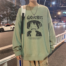 夜景冬季新款海贼王宽松圆领男女针织毛衣M6814P55控68加绒P65，男装针织衫/毛衣，电商A268A
