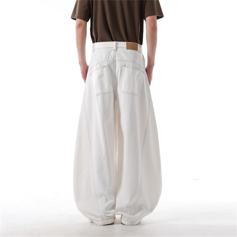 903-AK050-特P55【S-3XL】工装白色弯刀裤2,男装牛仔裤,星座903