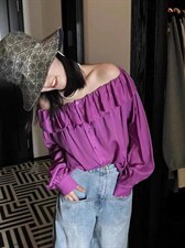 韩版一字肩小衫，其它，后来伽