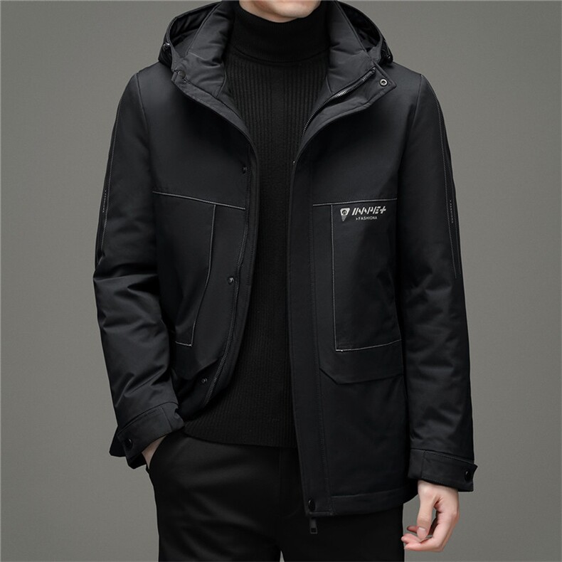 男中年可脱卸帽羽绒服灰鸭绒休闲厚款外套爸爸装上衣ZK21007-P270,男装羽绒服,电商B212（原钱塘6029）
