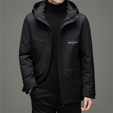 男中年可脱卸帽羽绒服灰鸭绒休闲厚款外套爸爸装上衣ZK21007-P270，男装羽绒服，电商B212（原钱塘6029）