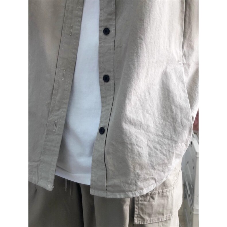 夏季日系复古cityboy工装短袖衬衫男女学生宽松慵懒廓形帅气衬衣,男装T恤,星座506A