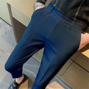 九分裤子男款夏季薄款休闲西裤款男士修身西装男裤 KK21,男装西服套装,星座1116A-2（原606A-1）