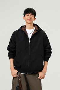 可二开豹纹元素大码M-5XL连帽夹克男聚酯纤维JK78091P69控108图片