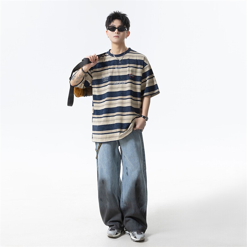 条纹印花海魂衫半袖短袖t恤男XH106-特p35,男装T恤,电商B367