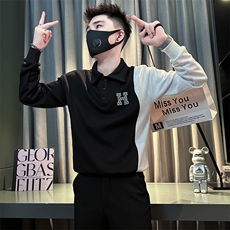 痞帅高级感男士拼接翻领卫衣外套社会小伙店主风301C-WY50P58控78，女装短外套，星座301C（原B323）