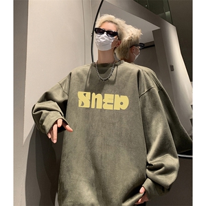 抖音得物供货 提供视频 秋冬重磅美式麂皮绒圆领卫衣 JY313图片