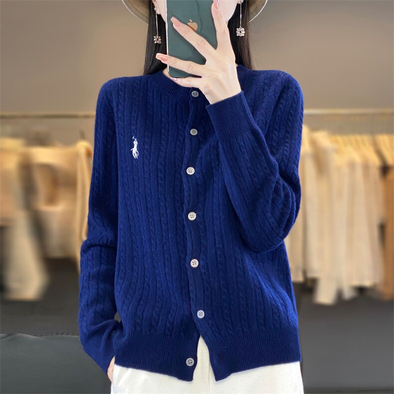复古麻花撞色假两件针织开衫女短外套毛衣2024冬季高级感上衣外搭,女装羊毛衫,端硕羊绒