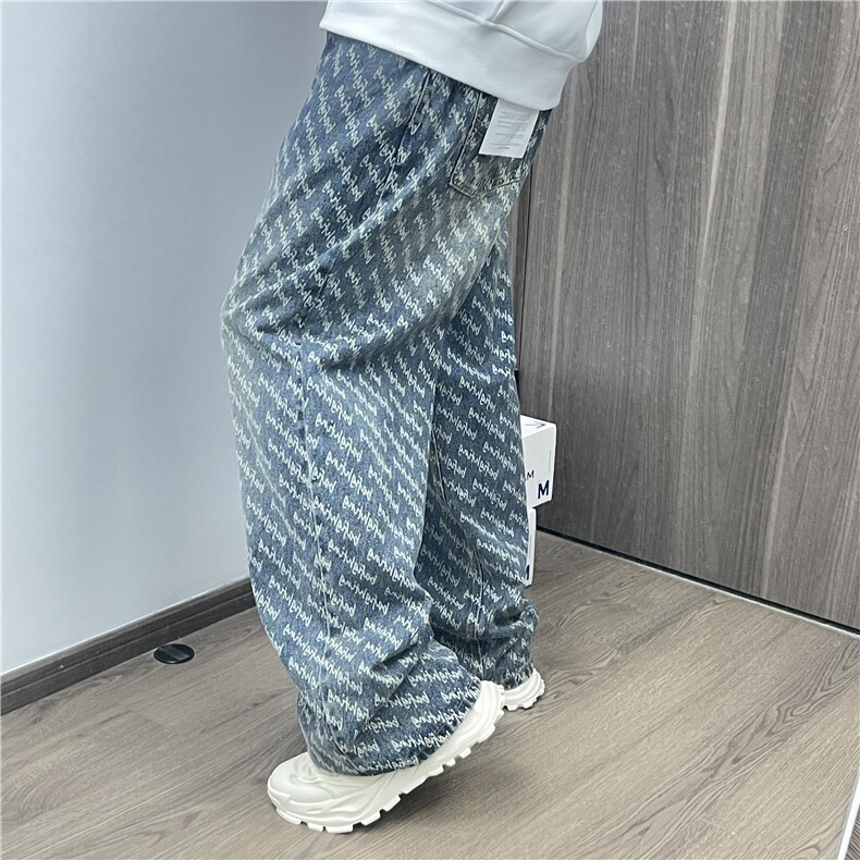 网红牛仔裤男字母牛仔裤高街风P50Y7061,男装牛仔裤,星座1112-1
