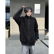 纯色拉链毛衣男女秋冬新款保暖情侣针织开衫外套休闲9815P63，男装针织衫/毛衣，星座410-2