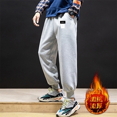 K12072-P40加绒P50束脚纯棉运动裤男士休闲裤大码宽松卫裤男，男装休闲裤，电商A040A