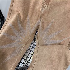 平铺美式高街水洗复古印花牛仔裤嘻哈街头休闲阔腿裤男N2203P50，男装牛仔裤，星座1116-2
