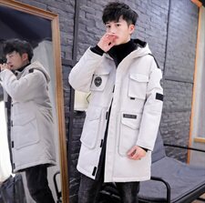 2021羽绒服男中长款连帽工装长款外套白鸭绒B247MY020P200，男装羽绒服，电商B247