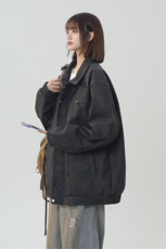 中性风PU皮工装翻领夹克2025秋季痞帅潮流外套XZ301b-2-JK2590P85，男装夹克，星座301B-2（原A443-1）