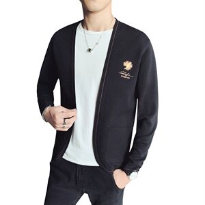 店主风高品质春款时尚小雏菊刺绣针织毛衣长袖开衫外搭 V1015-P78图片