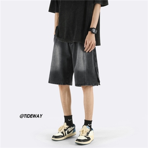 夏季新款泥巴黄牛仔短裤高街百搭休闲五分裤B315-K23219-p45控58图片