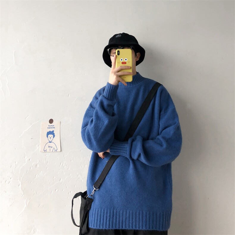 秋冬纯色半高领加厚毛衣针织衫打底衫线衣宽松套头MY11/,男装针织衫/毛衣,星座1506-1