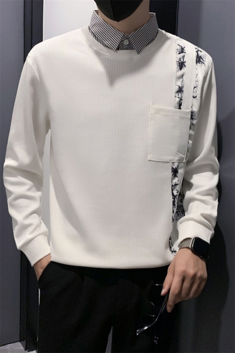 B340WY1813P78108无头店主风高品质假两件卫衣男,男装卫衣,电商B340