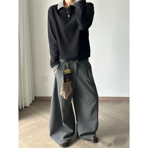现货~老钱风 格纹拼接假两件卫衣380G W1528/P50图片