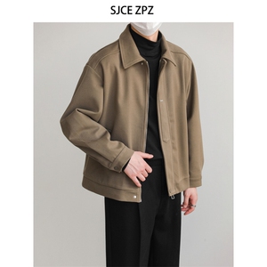 JY612-P78 美式复古夹克男新款青少年学生翻领宽松外穿外套 网图图片