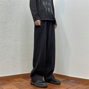 k1029-p40-控59M-5XL港风黄泥破洞高阶黑暗破洞宽松大码牛仔裤