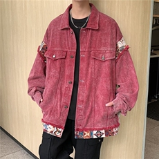 潮复古高街水洗做旧牛仔外套男款春秋hiphop美式夹克宽松情侣装，男装工装外套，星座1210-1