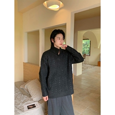 网图现货美式复古麻花毛衣男款秋冬慵懒风针织衫内搭长袖特P53，男装针织衫/毛衣，电商C306-1