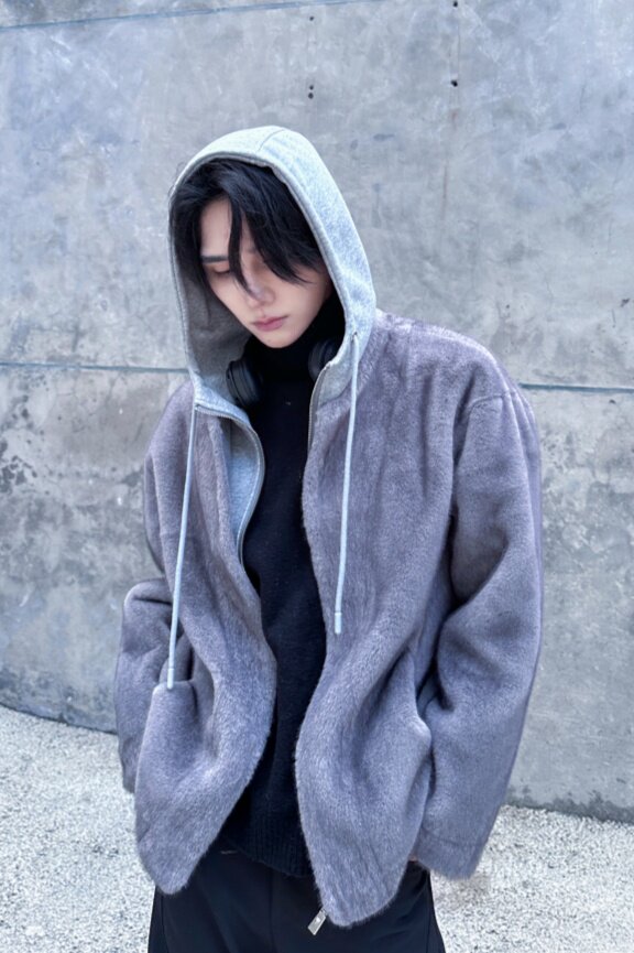 棉衣水貂毛连帽棉服外套男款冬季高级感短款皮毛一体棉袄MY816,男装棉衣,星座903-1